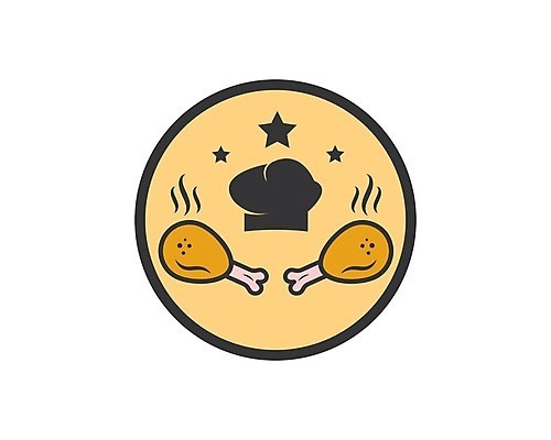 EPS 해외이미지 별 일러스트 요리사모자 사람없음 노란색 치킨 프라이드치킨 원형 심볼 닭다리 해외202105 해외일러스트 자연요소 도형 모자_잡화 컬러 요리사 닭고기요리 파일형식 벡터