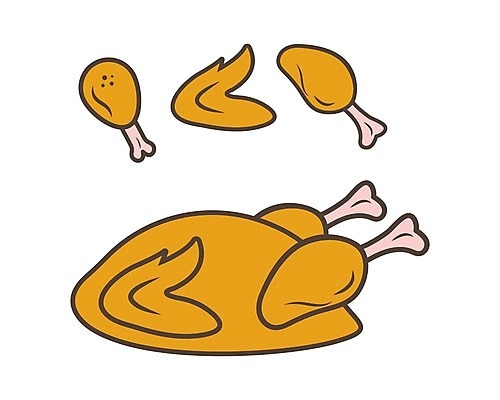 EPS 해외이미지 일러스트 사람없음 치킨 프라이드치킨 닭고기 닭다리 닭날개 해외202105 해외일러스트 육류 닭고기요리 파일형식 벡터