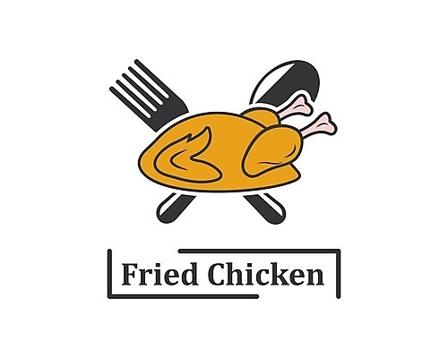EPS 해외이미지 포크 일러스트 사람없음 숟가락 치킨 프라이드치킨 심볼 해외202105 해외일러스트 식기 수저 닭고기요리 파일형식 벡터