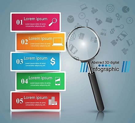 EPS 해외이미지 일러스트 비즈니스 돋보기 사람없음 건물 노트북 스마트폰 달러 자료 인포그래픽 정보 목차 해외202004 해외202105 해외일러스트 건축물 돈 전자제품 핸드폰 스마트기기 파일형식 벡터