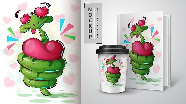 EPS 해외이미지 캐릭터 디자인 커피 일러스트 사람없음 책 컵 반려동물 하트 뱀 벌레 만화 그림 목업 해외202105 해외일러스트 일러캐릭터 모양 동물 식기 음료 곤충 파충류 파일형식 벡터