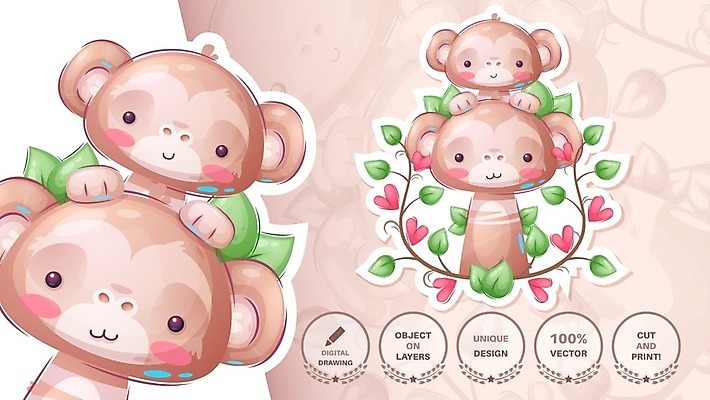 EPS 해외이미지 동물 무료이미지 캐릭터 디자인 꽃 감정 포스터 어린이 스티커 잎 일러스트 휴가 선물 반려동물 장난감 나뭇가지 원숭이 축하 아기 인사 신용카드 생일 유머 인쇄 시원함 만화 그림 코믹 해외202105 해외일러스트 일러캐릭터 나무 식물 기념일 컨셉 포유류 사람 금융 예절 파일형식 벡터