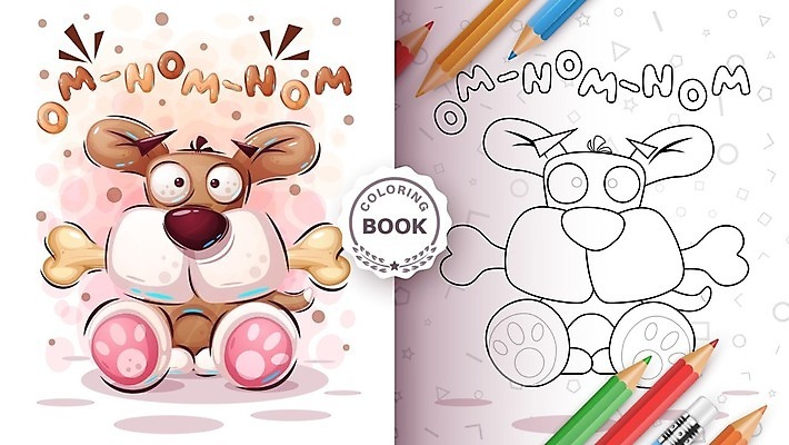 EPS 해외이미지 동물 캐릭터 디자인 감정 포스터 어린이 일러스트 휴가 뼈 책 반려동물 장난감 페인트 축하 아기 생일 유머 개 강아지 인쇄 시원함 만화 그림 코믹 페이지 해외202105 해외일러스트 일러캐릭터 기념일 컨셉 포유류 사람 파일형식 벡터