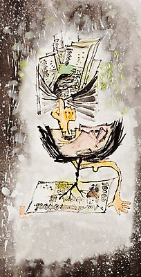 JPG 손 얼굴 백그라운드 지폐 돈 일러스트 신체부위 유머 돈다발 시화 엽기 국내일러스트 감정 사람 재산 파일형식