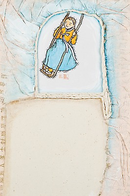 JPG 한국전통 여자 백그라운드 일러스트 놀이 한명 사람 전통놀이 공백 끈 전통의상 한복 시화 그네 그네타기 노끈 여자만 여자한명만 국내일러스트 1 전통 줄 한국 파일형식