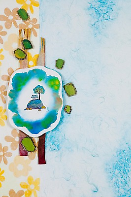 JPG 나무 식물 건축물 백그라운드 일러스트 주택 사람없음 공백 돌_바위 바위 시화 골판지 국내일러스트 건축 종이 건물 파일형식