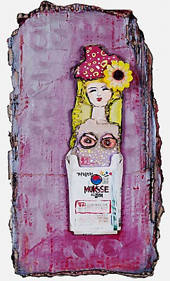 JPG 모자 여자 꽃 백그라운드 일러스트 담배 사람 성인 시화 골판지 담배갑 담배케이스 여자만 성인여자만 성인만 국내일러스트 식물 잡화 종이 파일형식