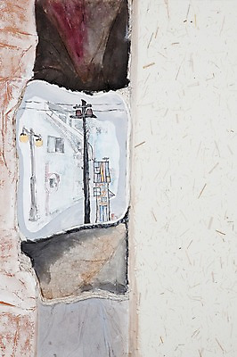 JPG 길 백그라운드 가로등 일러스트 주택 사람없음 건물 공백 전선 골목길 시화 전봇대 국내일러스트 건축물 공공시설 파일형식