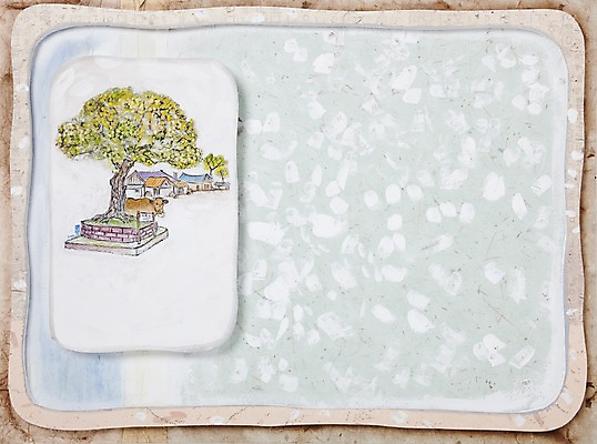 JPG 나무 식물 동물 백그라운드 일러스트 주택 프레임 틀 사람없음 가축 공백 농촌 시골 소 시화 국내일러스트 포유류 건물 파일형식