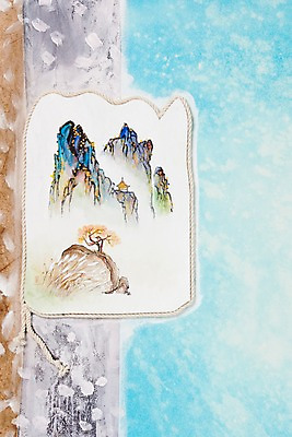 JPG 나무 식물 건축물 백그라운드 일러스트 산 틀 풍경 사람없음 공백 절벽 돌_바위 바위 끈 테두리 시화 정자 노끈 국내일러스트 건축 줄 파일형식