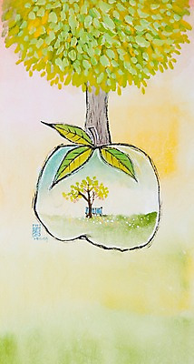 JPG 나무 식물 백그라운드 잎 일러스트 상상 나뭇잎 주택 사람없음 시화 국내일러스트 건물 파일형식