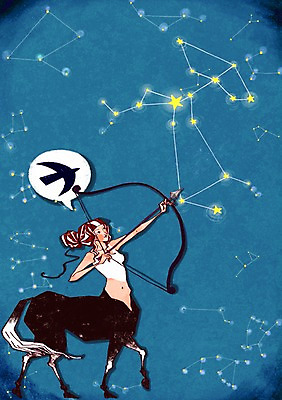 PSD 캐릭터 여자 별 일러스트 하늘 화살 사람 별자리 궁수자리 심볼 활 별자리캐릭터 여자만 일러캐릭터 자연요소 파일형식