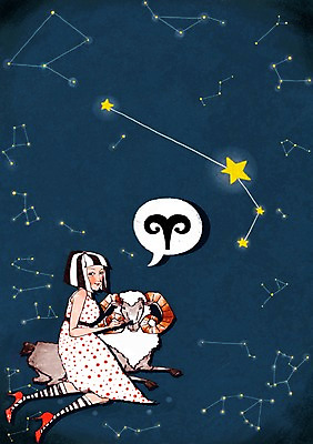 PSD 동물 캐릭터 한마리 여자 별 일러스트 하늘 뿔 한명 사람 별자리 양 심볼 별자리캐릭터 양자리 여자만 여자한명만 일러캐릭터 자연요소 1 포유류 파일형식