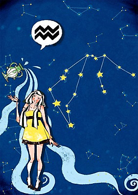 PSD 캐릭터 여자 별 일러스트 하늘 한명 서기 사람 물 별자리 물병 심볼 별자리캐릭터 물병자리 여자만 여자한명만 일러캐릭터 자연요소 1 모션 물통 파일형식