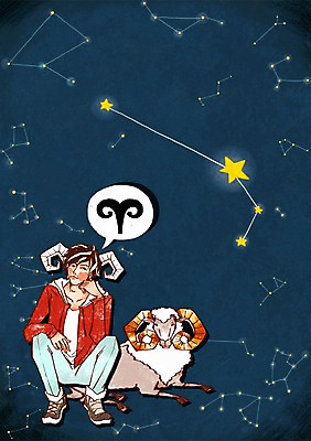 PSD 동물 캐릭터 모자 한마리 남자 별 일러스트 하늘 뿔 한명 사람 별자리 양 심볼 별자리캐릭터 양자리 남자만 남자한명만 일러캐릭터 자연요소 1 잡화 포유류 파일형식