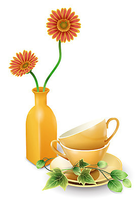 EPS 아이콘 그릇 꽃 생활용품 잎 주방용품 입체아이콘 디테일아이콘 사람없음 장식 꽃병 주황색 덩굴 커피잔 찻잔 두송이 받침대 오브젝트 생활아이콘 2D아이콘 식물 식기 커피 컬러 2 잔 입체 파일형식 벡터