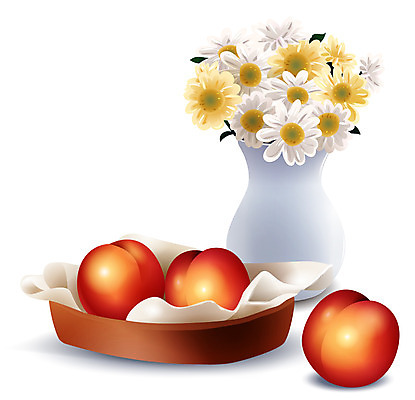 EPS 식물 아이콘 그릇 접시 꽃 생활용품 여러송이 과일 입체아이콘 디테일아이콘 사람없음 장식 꽃병 오브젝트 복숭아 생활아이콘 2D아이콘 식기 다수 입체 파일형식 벡터