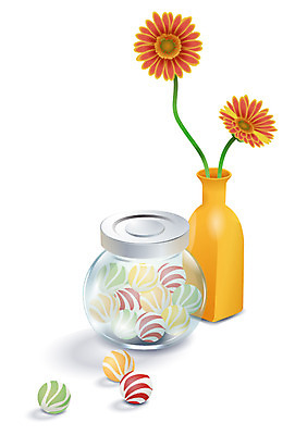 EPS 식물 아이콘 꽃 생활용품 유리병 입체아이콘 통 사탕 디테일아이콘 사람없음 장식 꽃병 주황색 두송이 오브젝트 생활아이콘 2D아이콘 컬러 2 병_용기 디저트 입체 파일형식 벡터