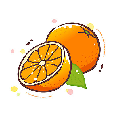 EPS 식물 아이콘 열매 조각 잎 2 오렌지 과일 큐티아이콘 사람없음 두개 슬라이스 식물아이콘 2D아이콘 파일형식 벡터