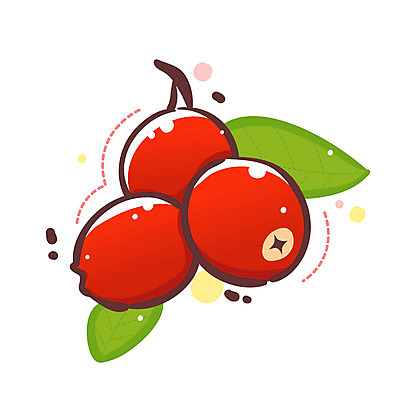 EPS 식물 아이콘 열매 잎 과일 큐티아이콘 3 사람없음 세개 식물아이콘 크랜베리 2D아이콘 파일형식 벡터