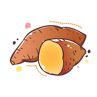 EPS 식물 아이콘 조각 2 채소 식재료 큐티아이콘 사람없음 두개 슬라이스 고구마 식물아이콘 2D아이콘 뿌리채소 파일형식 벡터