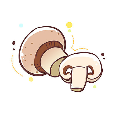 EPS 식물 아이콘 조각 채소 식재료 큐티아이콘 사람없음 버섯 슬라이스 양송이 식물아이콘 2D아이콘 파일형식 벡터