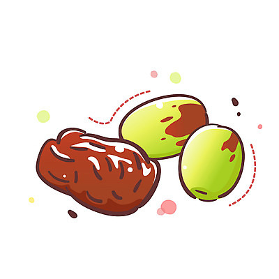 EPS 식물 아이콘 열매 과일 큐티아이콘 3 사람없음 세개 대추 식물아이콘 2D아이콘 파일형식 벡터