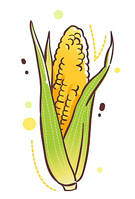 EPS 식물 아이콘 1 채소 식재료 곡류 큐티아이콘 옥수수 사람없음 한개 식물아이콘 2D아이콘 파일형식 벡터