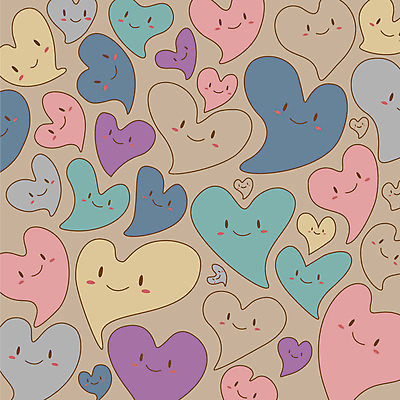 EPS 캐릭터 문양 얼굴 백그라운드 무늬 패턴 일러스트 사람없음 컬러풀 하트 일러캐릭터 모양 컬러 신체부위 파일형식 벡터