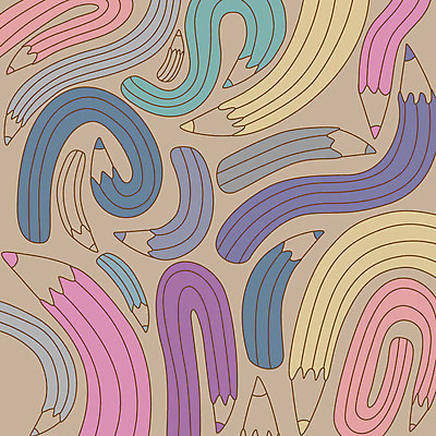 EPS 문양 백그라운드 무늬 패턴 일러스트 문구용품 사람없음 컬러풀 연필 국내일러스트 컬러 학용품 필기구 오브젝트 파일형식 벡터