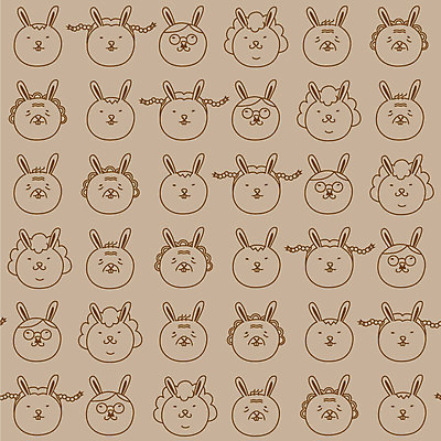 EPS 동물 캐릭터 문양 동물캐릭터 백그라운드 무늬 패턴 여러마리 일러스트 표정 사람없음 토끼 토끼캐릭터 일러캐릭터 다수 포유류 반려동물 파일형식 벡터