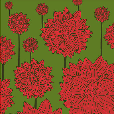 EPS 식물 문양 꽃 백그라운드 무늬 패턴 일러스트 사람없음 빨간색 다홍색 국내일러스트 컬러 파일형식 벡터