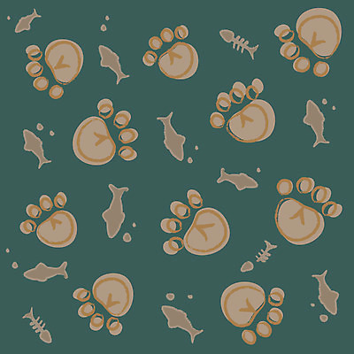 EPS 문양 백그라운드 무늬 패턴 일러스트 사람없음 고양이 발자국 발바닥 생선가시 국내일러스트 포유류 자국 발 반려동물 파일형식 벡터