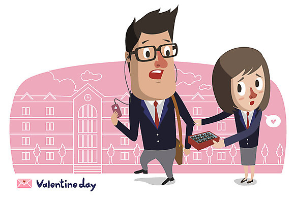 EPS 전신 학생 커플 여학생 여자 남자 교복 안경 남학생 프로포즈 일러스트 학교 발렌타인데이 선물 서기 사람 이벤트 두명 초콜릿 데이 국내일러스트 잡화 옷 교육 기념일 관계 모션 데이이벤트 디저트 파일형식 벡터