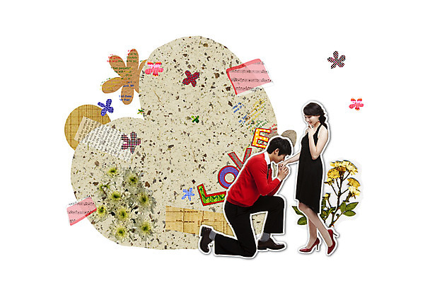 전신 PSD 편집 편집이미지 커플 여자 남자 꽃 프로포즈 사랑 서기 사람 이벤트 두명 파티 하트 무릎꿇기 이미지편집 모양 식물 감정 관계 모션 파일형식