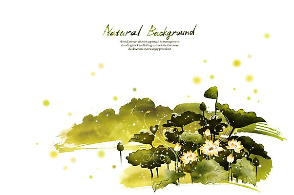 PSD 식물 꽃잎 꽃 실루엣 선 백그라운드 잎 일러스트 캘리그라피 자연 붓터치 연꽃 사람없음 연두색 흰색 내추럴 국내일러스트 컬러 촬영기법 초록색 생태계 파일형식