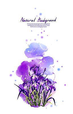 PSD 식물 꽃 실루엣 선 백그라운드 일러스트 캘리그라피 자연 붓터치 사람없음 보라색 내추럴 창포 창포꽃 국내일러스트 컬러 촬영기법 생태계 파일형식