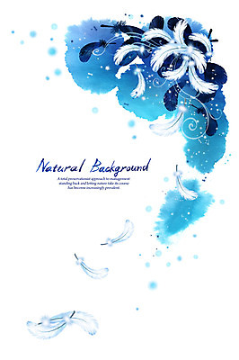 PSD 실루엣 선 백그라운드 일러스트 캘리그라피 자연 붓터치 사람없음 파란색 흰색 깃털 내추럴 국내일러스트 컬러 촬영기법 생태계 파일형식