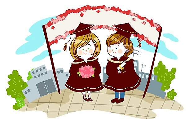 전신 PSD 나무 학생 배너템플릿 여자 교육 꽃다발 일러스트 졸업 학교 졸업식 서기 미소 웃음 사람 두명 스쿨라이프 현수막 축하 졸업장 여자만 국내일러스트 식물 템플릿 라이프스타일 배너 꽃 컨셉 모션 표정 파일형식