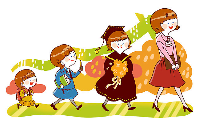 전신 PSD 학생 여자 교육 꽃다발 일러스트 학사모 졸업 책가방 서기 미소 웃음 사람 여러명 책 스쿨라이프 걷기 교사 졸업장 여자만 국내일러스트 직업 모자_잡화 라이프스타일 꽃 다수 가방 학교 모션 표정 파일형식