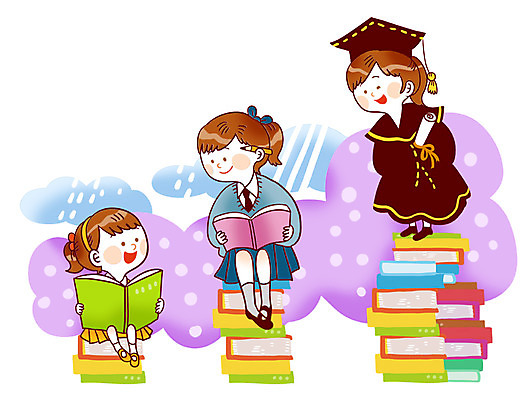 전신 PSD 구름 학생 여학생 여자 교육 교복 어린이 일러스트 학사모 졸업 서기 미소 웃음 사람 앉기 소녀 책 세명 독서 스쿨라이프 졸업장 단계 여자만 어린이만 소녀만 국내일러스트 자연요소 모자_잡화 라이프스타일 옷 학교 모션 표정 파일형식