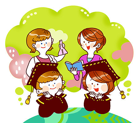 PSD 학생 여자 교육 일러스트 학사모 졸업 상상 탁자 대화 미소 웃음 사람 상반신 두명 스쿨라이프 교사 과학자 장래희망 여자만 국내일러스트 직업 모자_잡화 라이프스타일 과학 가구 학교 표정 말하기 학자 파일형식