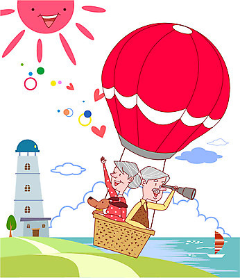 EPS 나무 구름 부부 커플 여자 할아버지 노년 남자 행복 길 할머니 바다 여행 요트 일러스트 등대 사랑 미소 웃음 사람 상반신 두명 라이프 실버라이프 노후 태양 노부부 망원경 기구 열기구 노인만 성인만 국내일러스트 자연요소 식물 라이프스타일 감정 배_교통 관계 항공교통 표정 성인 생활 파일형식 벡터