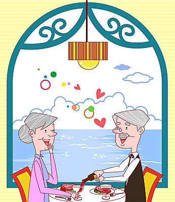 EPS 부부 커플 여자 할아버지 노년 남자 행복 할머니 바다 의자 데이트 일러스트 창문 전등 사랑 스테이크 미소 웃음 사람 앉기 풍경 상반신 두명 라이프 실버라이프 노후 레스토랑 와인 노부부 식사 하트 노인만 성인만 국내일러스트 모양 라이프스타일 감정 가구 관계 모션 조명 주류 서양음식 표정 성인 생활 식당 파일형식 벡터