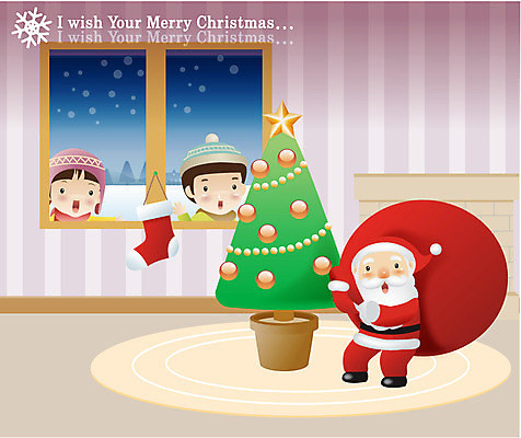 EPS 모자 여자 기념일 할아버지 노년 남자 어린이 크리스마스장식 크리스마스 겨울 거실 일러스트 창문 크리스마스용품 사람 소녀 소년 성인 장식 세명 크리스마스트리 산타클로스 보따리 장식양말 국내일러스트 잡화 계절 양말 이벤트 용품 파일형식 벡터