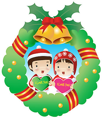EPS 모자 여자 기념일 남자 어린이 크리스마스장식 크리스마스 겨울 일러스트 크리스마스용품 사랑 사람 소녀 소년 두명 화환 팻말 종 하트 리스장식 장식종 크리스마스종 어린이만 국내일러스트 모양 잡화 계절 꽃 감정 프레임 이벤트 장식 용품 파일형식 벡터