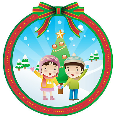 EPS 나무 식물 모자 여자 기념일 남자 리본 어린이 크리스마스장식 크리스마스 겨울 일러스트 크리스마스용품 프레임 틀 사람 소녀 소년 두명 장식 크리스마스트리 설원 화환 인사 리스장식 어린이만 국내일러스트 잡화 계절 꽃 눈_날씨 이벤트 예절 용품 파일형식 벡터