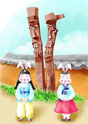 PSD 동물 구름 캐릭터 한국전통 동물캐릭터 두마리 일러스트 하늘 전통캐릭터 근하신년 새해 기와 담장 십이지신 토끼띠 토끼 인사 풀 전통의상 한복 신년캐릭터 토끼캐릭터 장승 신묘년 국내일러스트 일러캐릭터 자연요소 식물 전통 2 포유류 한국 반려동물 예절 2011년 파일형식