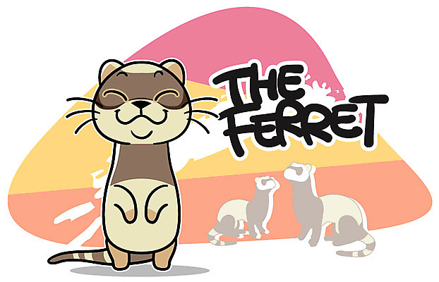 EPS 동물 캐릭터 한마리 알파벳 실루엣 동물캐릭터 일러스트 홍보캐릭터 애니멀프린트 사람없음 페럿 일러캐릭터 1 영어 포유류 촬영기법 파일형식 벡터