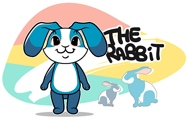 EPS 동물 캐릭터 한마리 알파벳 실루엣 동물캐릭터 일러스트 홍보캐릭터 애니멀프린트 사람없음 반려동물 토끼 토끼캐릭터 일러캐릭터 1 영어 포유류 촬영기법 파일형식 벡터